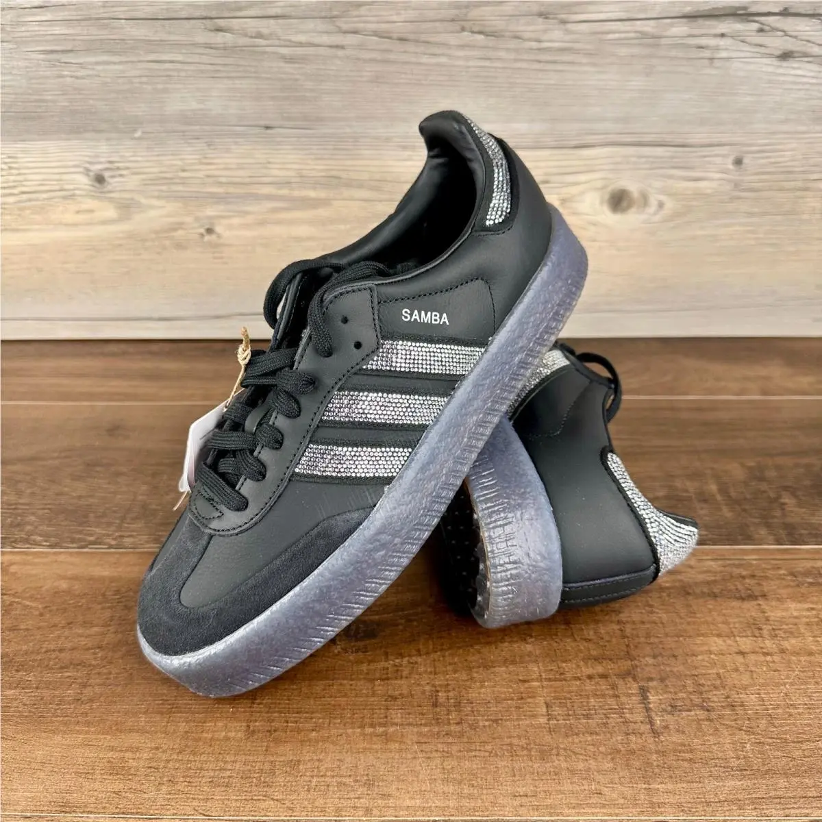 Adidas Sambae Womens Size 8 Core Black Silver Metallic Gum IH4045