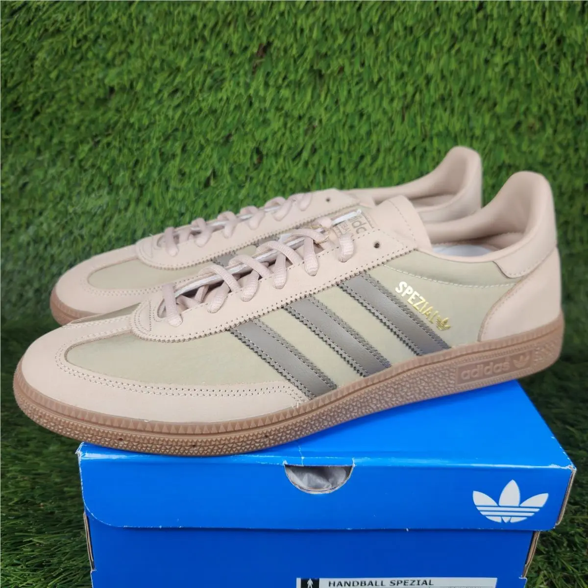 Adidas Handball Spezial Men`s 11.5 Khaki Green Cargo Brown Tan Originals JR3666