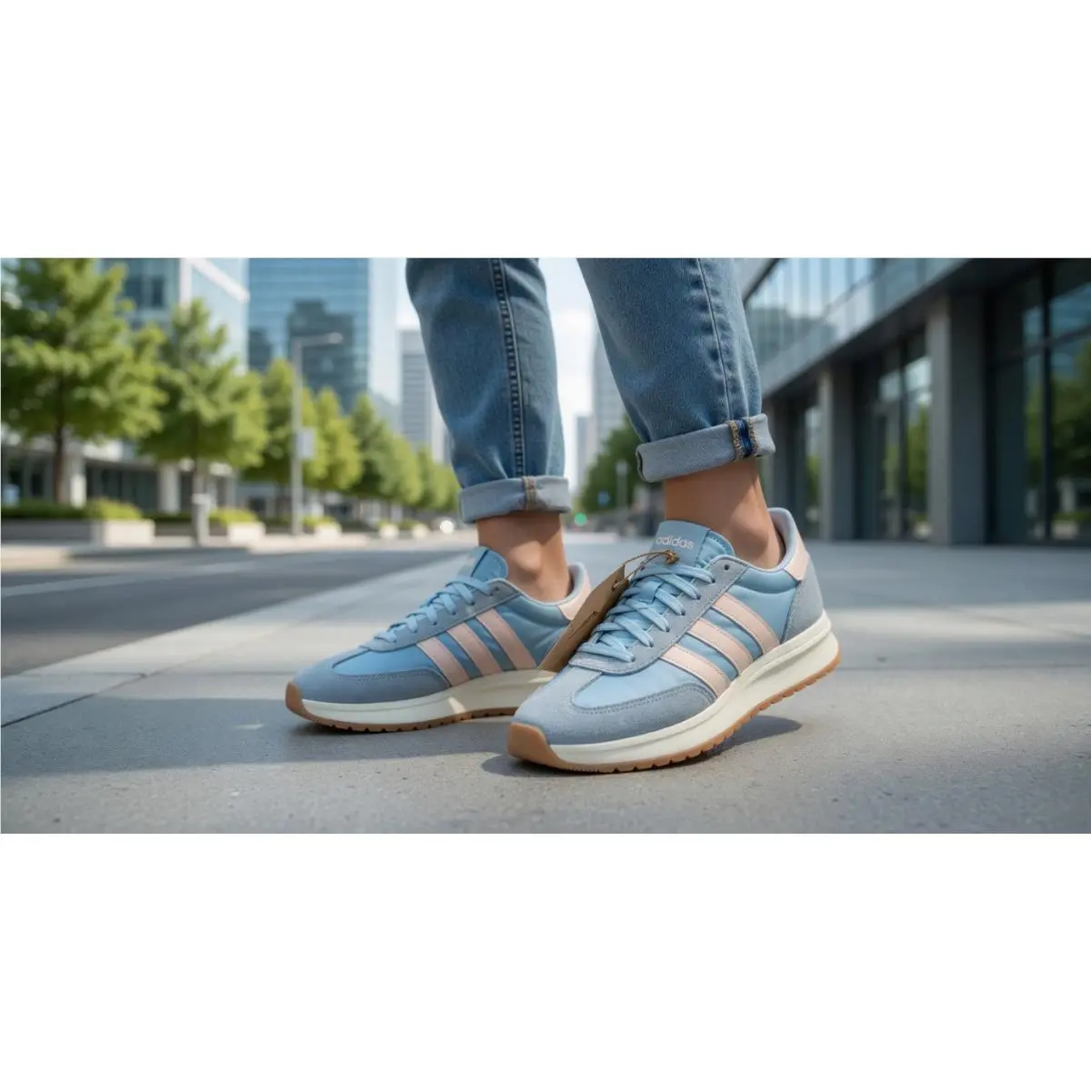 Women`s Run 70s 2.0 Lace Up JP5467 Sportwear Causal Blue Sneakers US 9 by Adidas