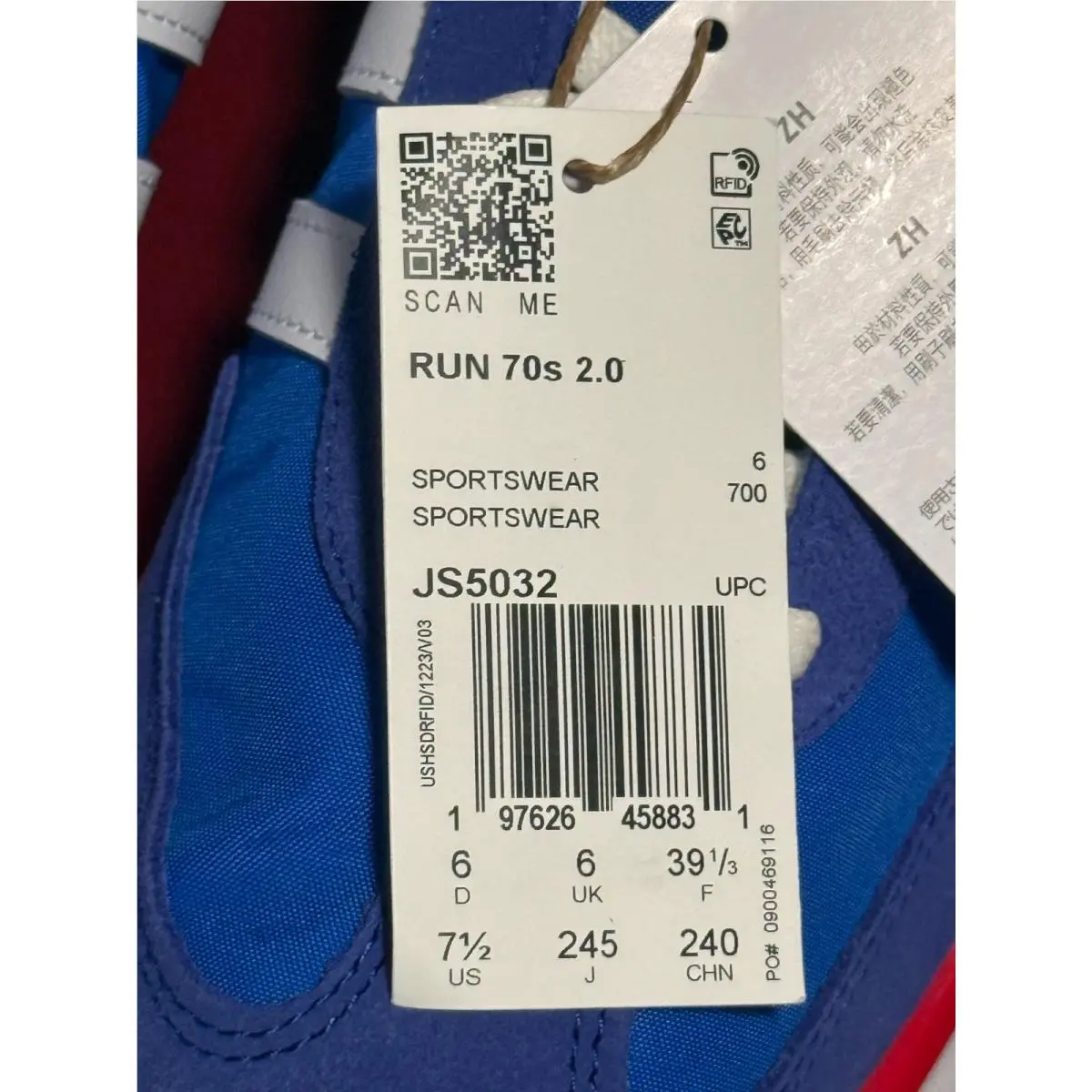 Adidas shoes - adidas Run - Run - JS5032 - Bright Royal / Cloud White / Pure Ruby (UPC: 197626458831) 12