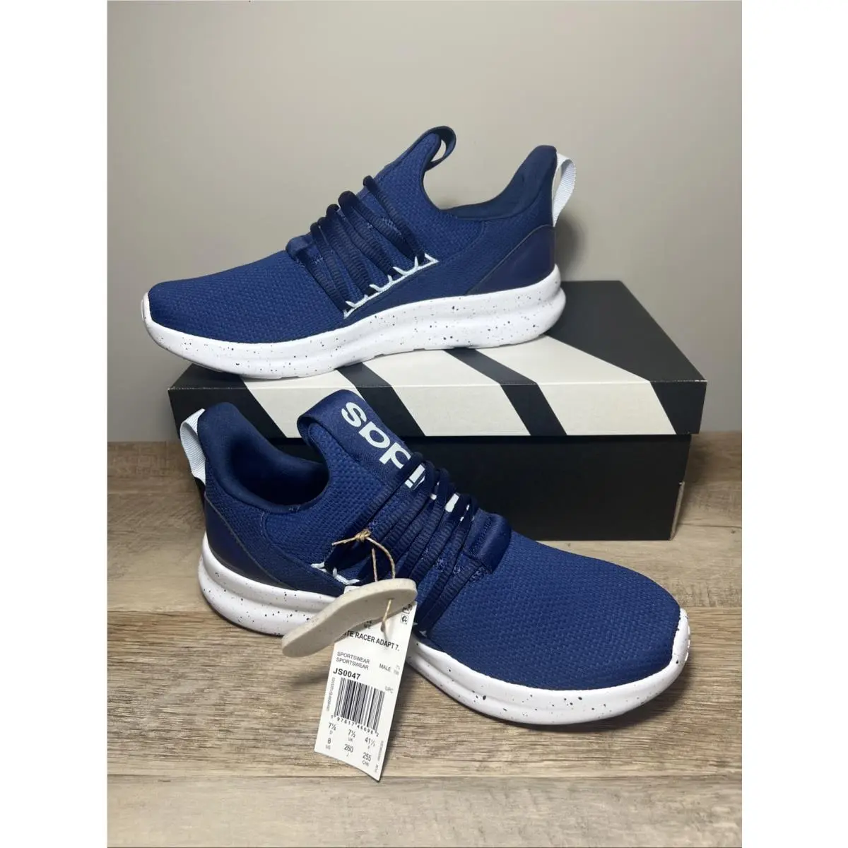 Mens Adidas Lite Racer Adapt 7 Activewear Sneaker-shoe Sz 8 Drk Blue