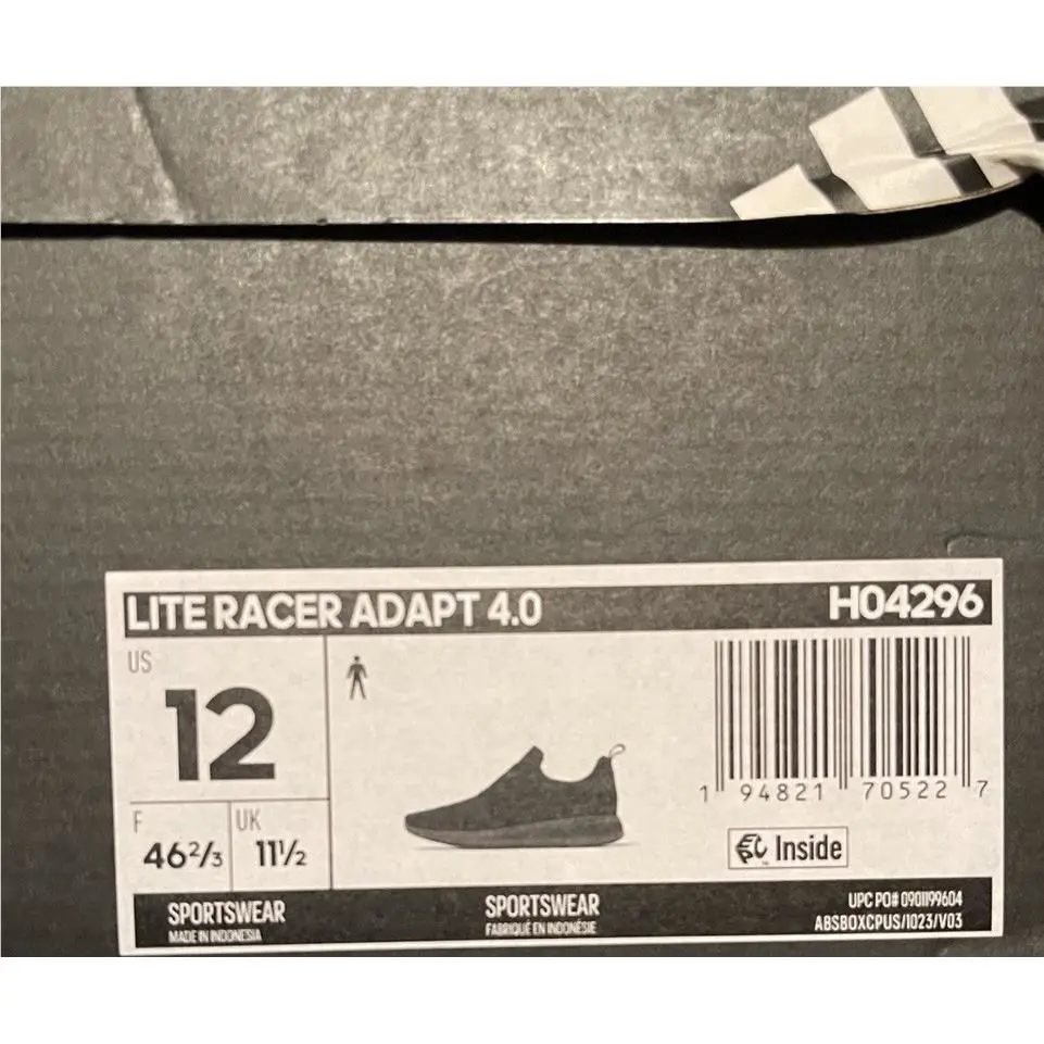 Adidas shoes - adidas Lite Racer Adapt 4.0 - H04296 - Black (UPC: 194821705265) 7