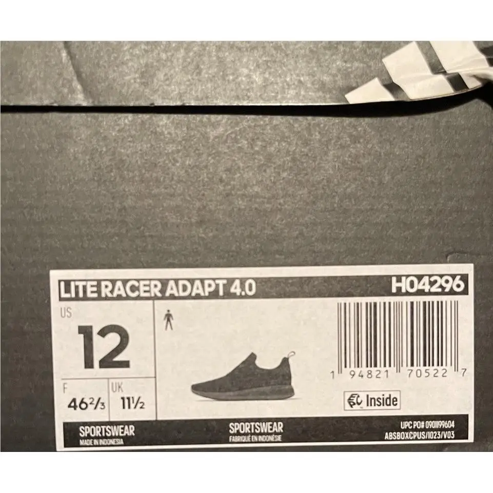 Adidas shoes - adidas Lite Racer Adapt 4.0 - H04296 - Black (UPC: 194821705265) 7