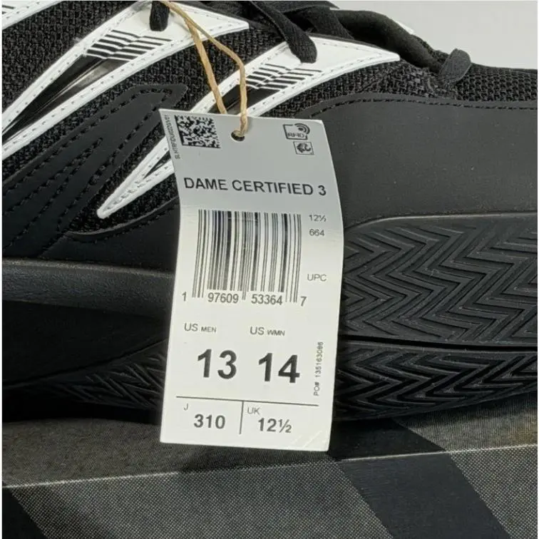 Adidas shoes - DAME CERTIFIED - DAME CERTIFIED - IH8469 - BLACK/WHITE (UPC: 197609533647) 14
