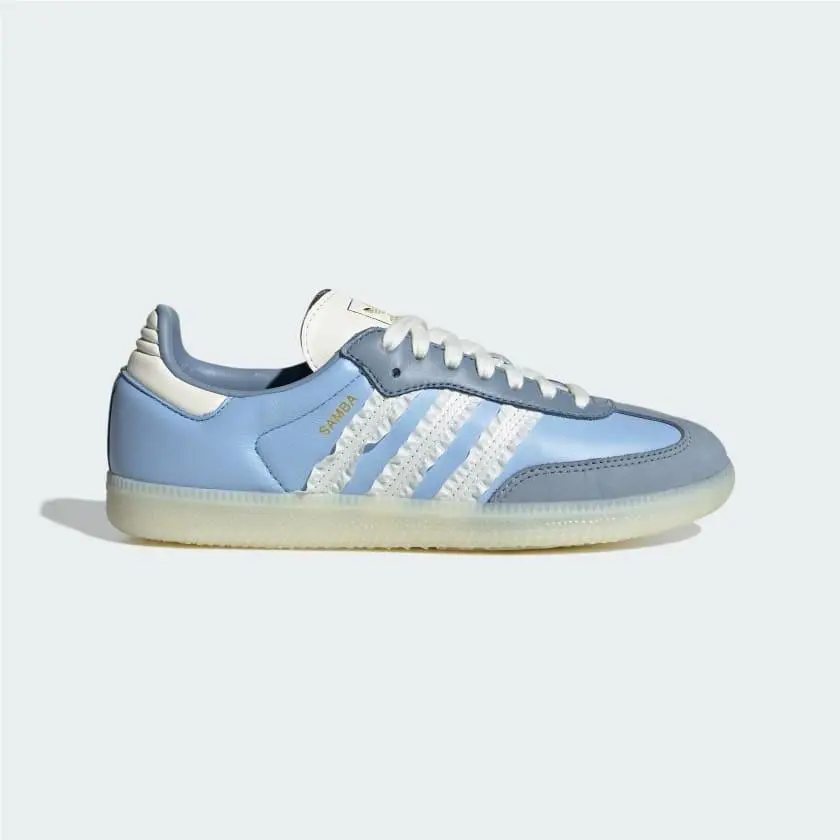 Adidas Samba OG Women’s Size 7 Ruffle Stripes Clear Sky Blue JR8829
