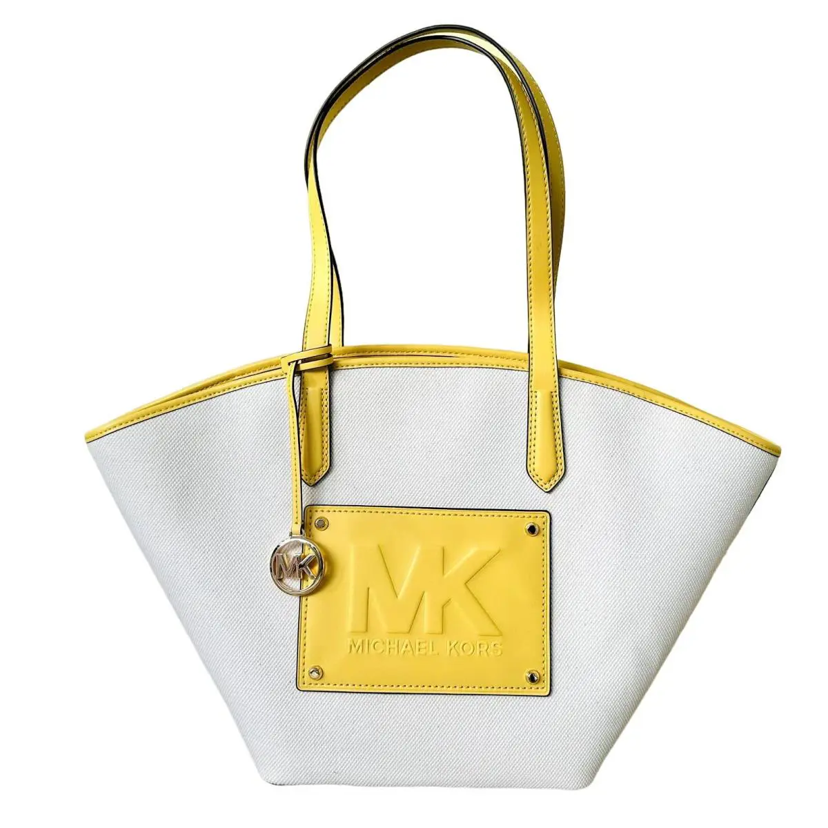 Michael Kors Kimber Large Bucket Shoulder Tote Bag Natural/brown