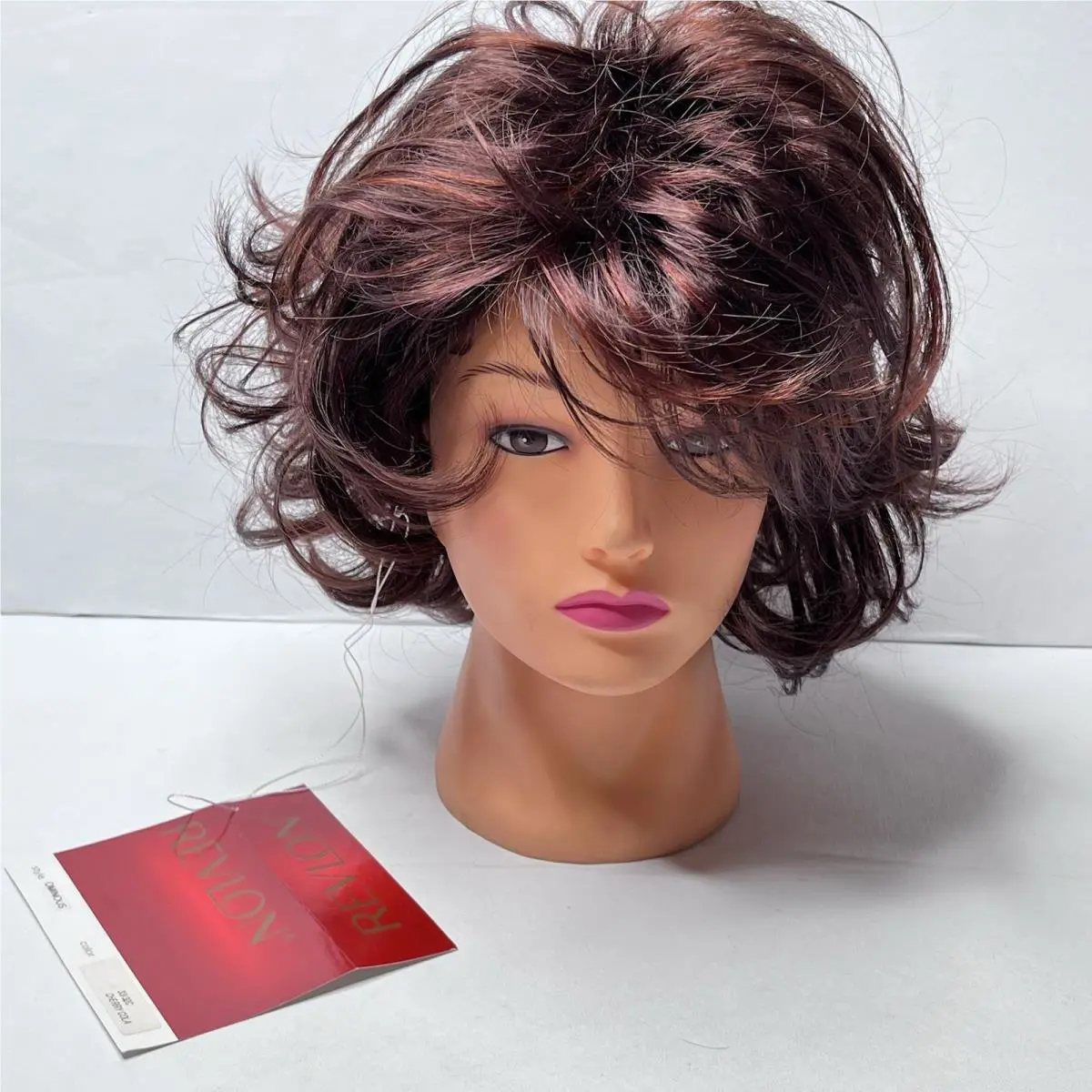 Vintage Revlon Ominous Cherry Cola Short Layered Shag Synthetic Wig
