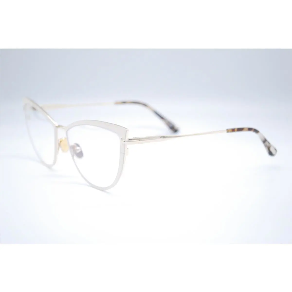 Tom Ford TF 5877-B 025 White Gold Eyeglasses Frames 56-15