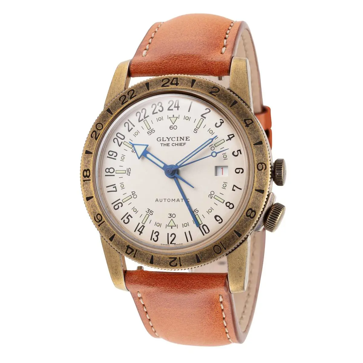 Men`s Airman The Chief Gmt 40mm Automatic Watch GL0304 by Glycine
