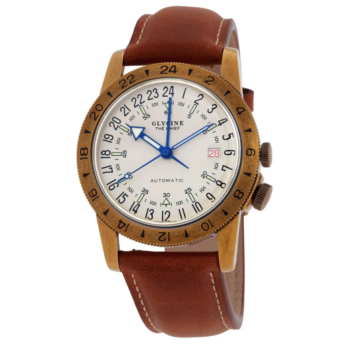 Airman Vintage The Chief Gmt Automatic Silver Dial Men`s Watch GL0304 by Glycine