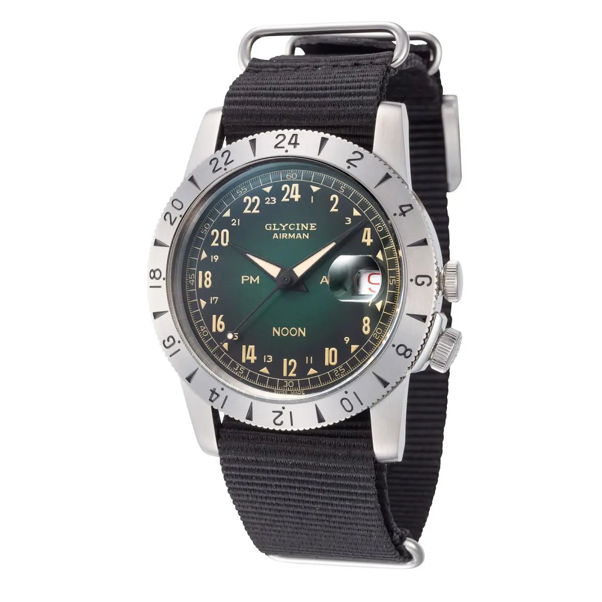 Men`s Airman Vintage Noon Purist 40mm Automatic Watch GL0476 by Glycine