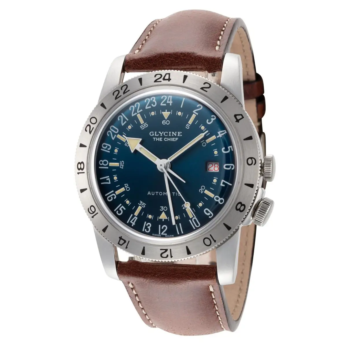 Glycine Men`s Airman Vintage Gmt 40mm Automatic Watch GL0306