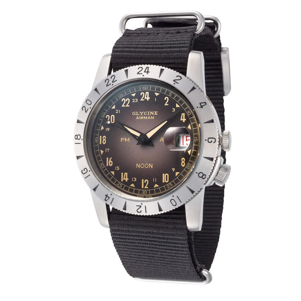 Men`s Airman Vintage Noon Purist 40mm Automatic Watch GL0478 by Glycine