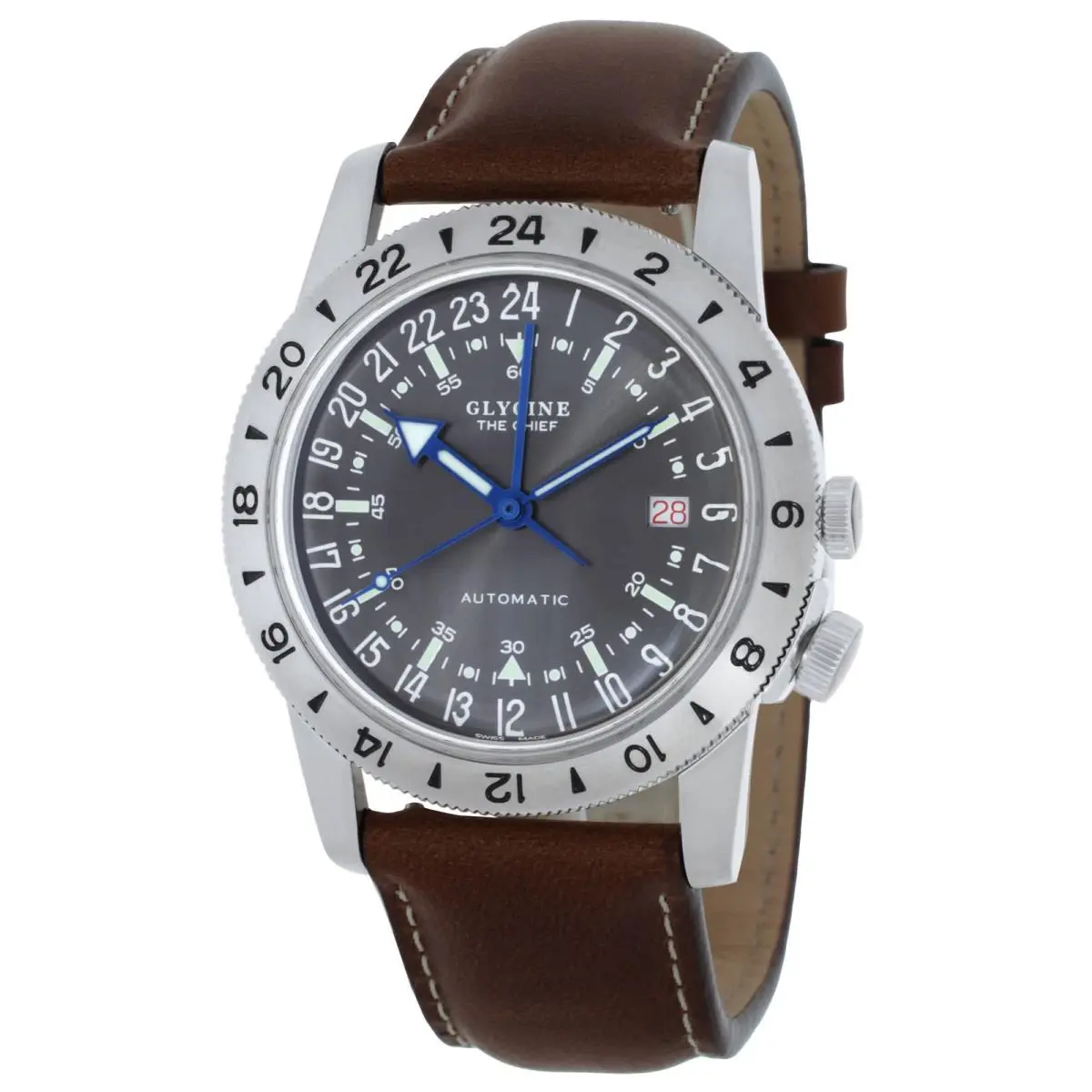 Airman Vintage The Chief Grey Dial Men`s Watch GL0303 by Glycine