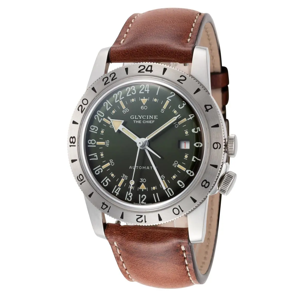 Men`s Airman Vintage Gmt 40mm Automatic Watch GL0305 by Glycine