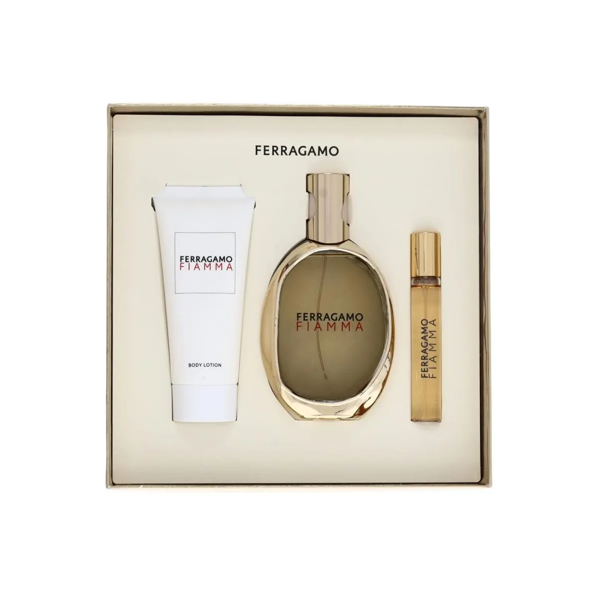 Salvatore Ferragamo Fiamma 3pc Gift Set For Women 100mlEDP+100ml Lotion+15ml Edp