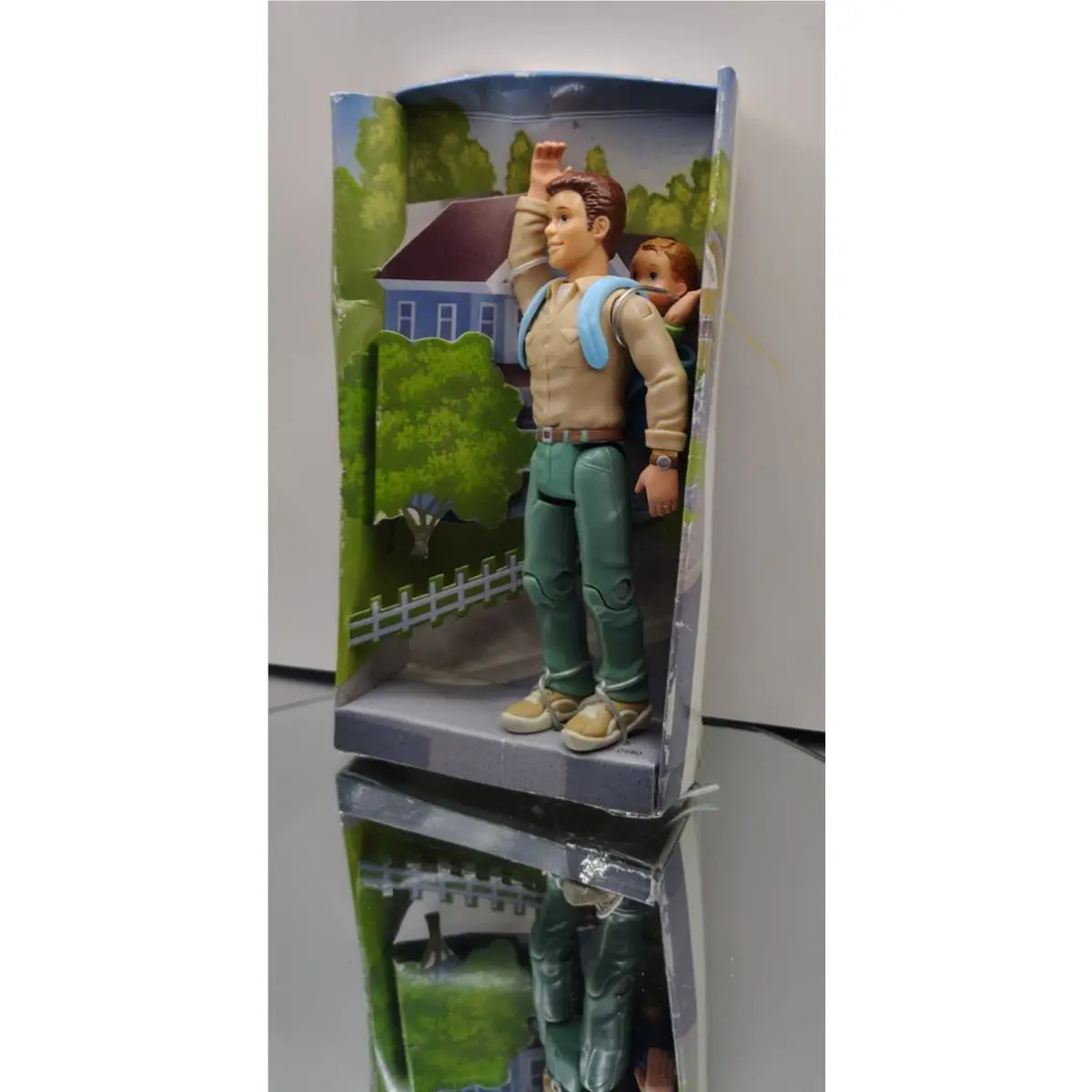 Nob Fisher Price Loving Family Dad Man W/baby Carrier Doll Vintage B5