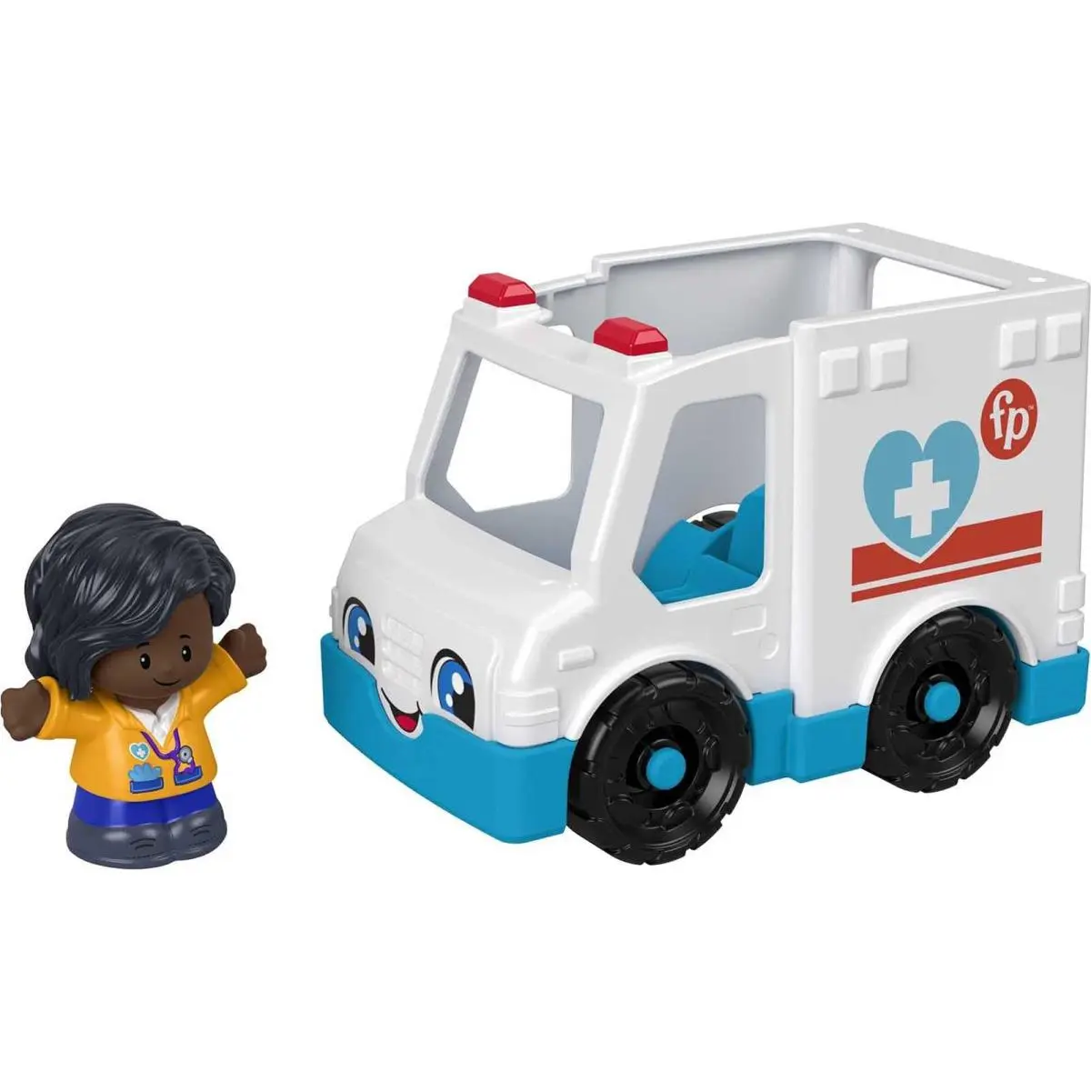 Fisher Price Little People Push Toy Ambulance with Emt Figure For Toddlers