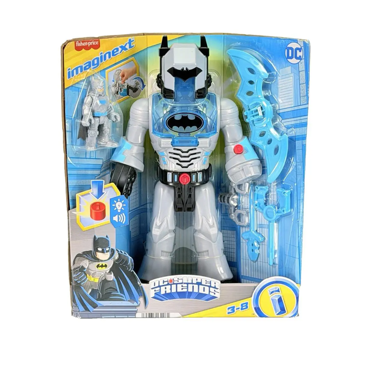 Imaginext Batman Insider Exo Suit Robot DC Super Friends Sounds Glider Shoot Toy