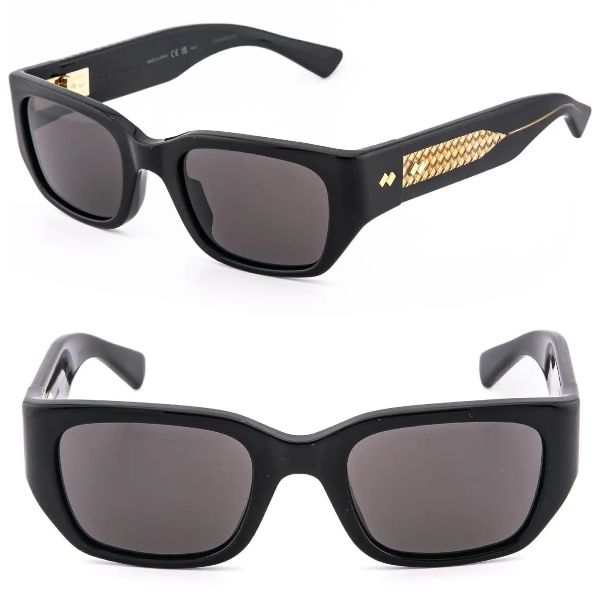 Bottega Veneta 1400 BV1400S Intrecciato Black Bold Square Unisex Sunglass 001