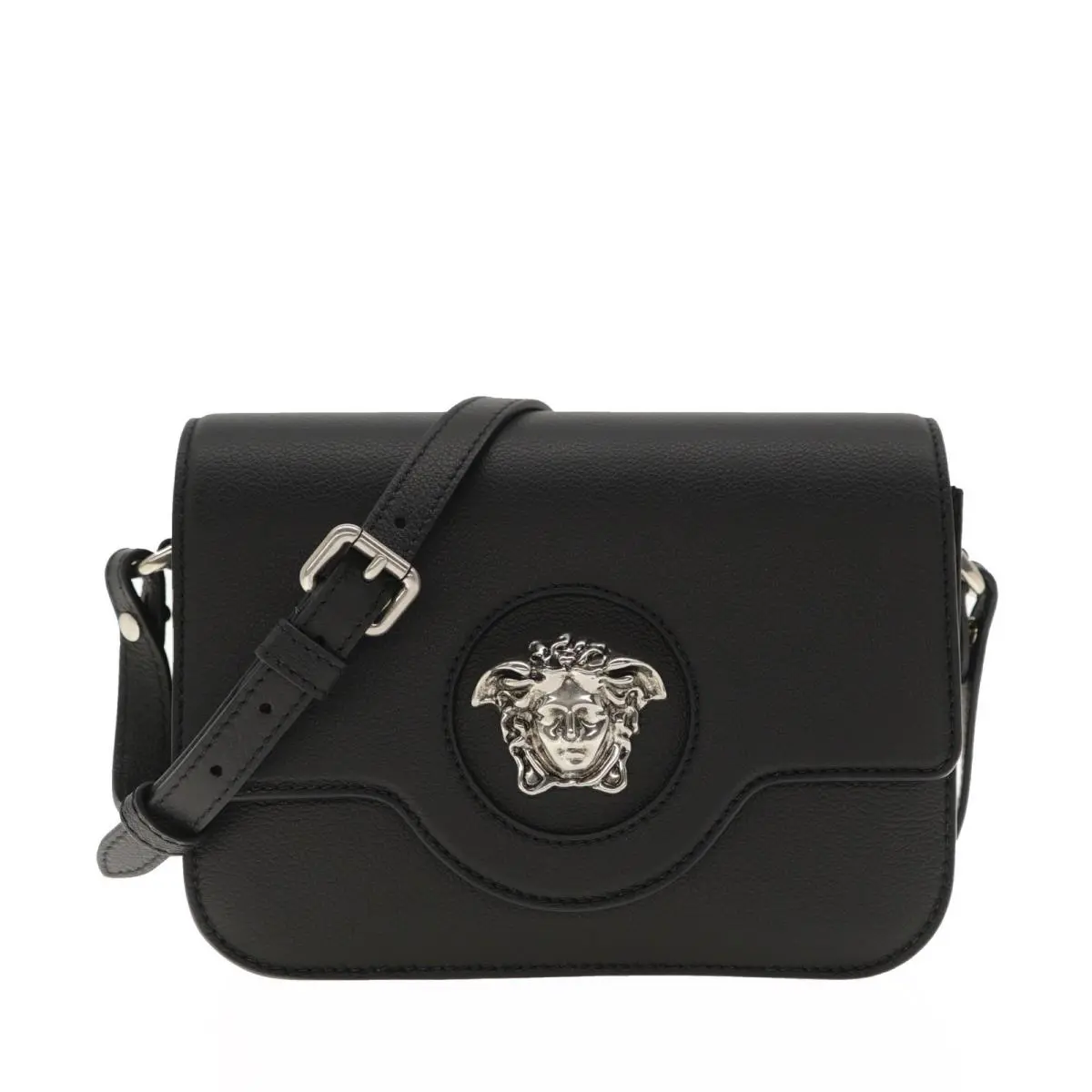 Versace Medusa Crossbody Bag Black Leather