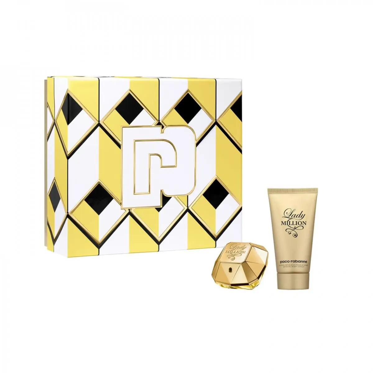 Lady Million by Paco Rabanne 2 Piece 1.7 OZ Edp Spray and 2.5 OZ Body Lotion - W