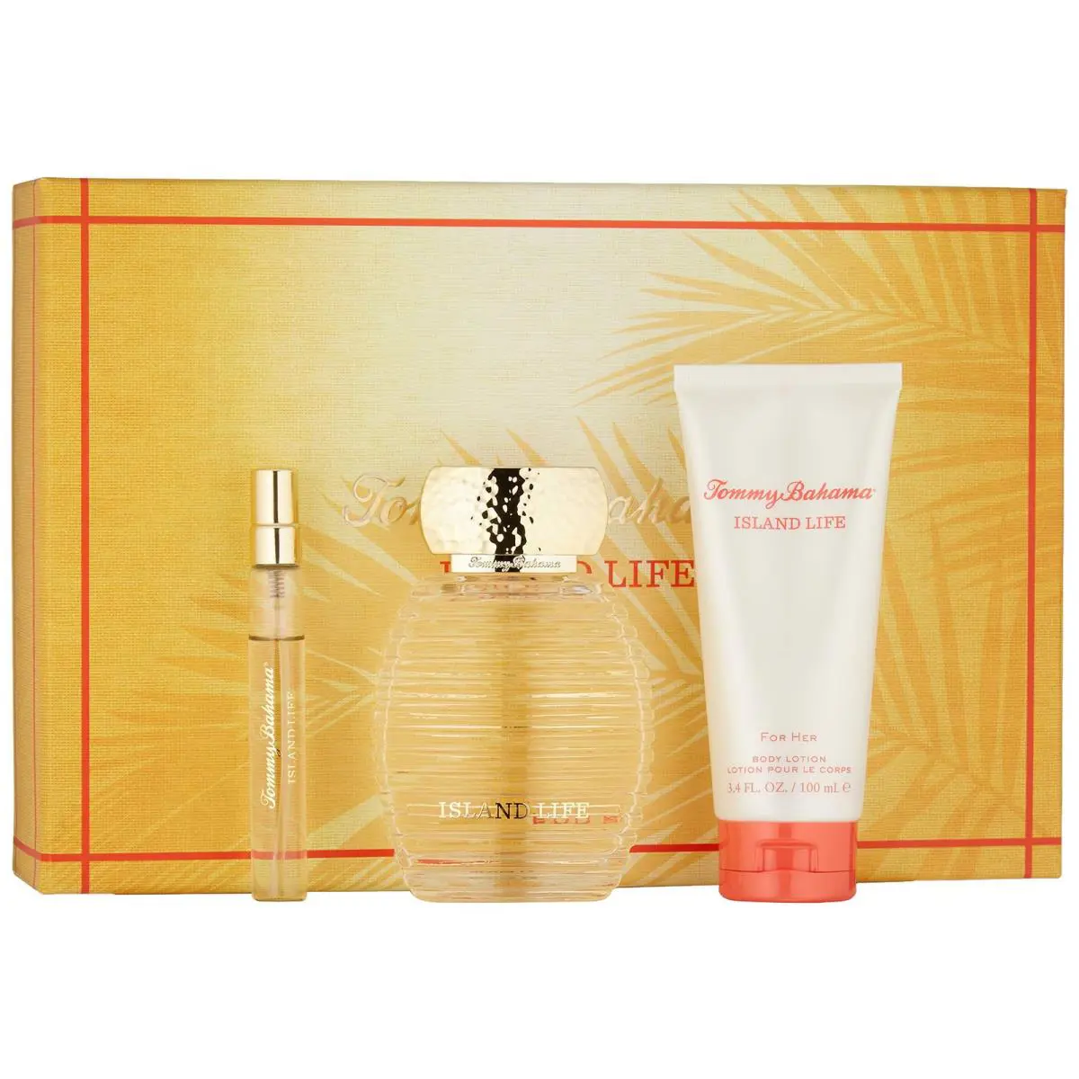Tommy Bahama Island Life For Her Gift Set 3pc 3.4 + 0.33 Edp 3.4 Lotion