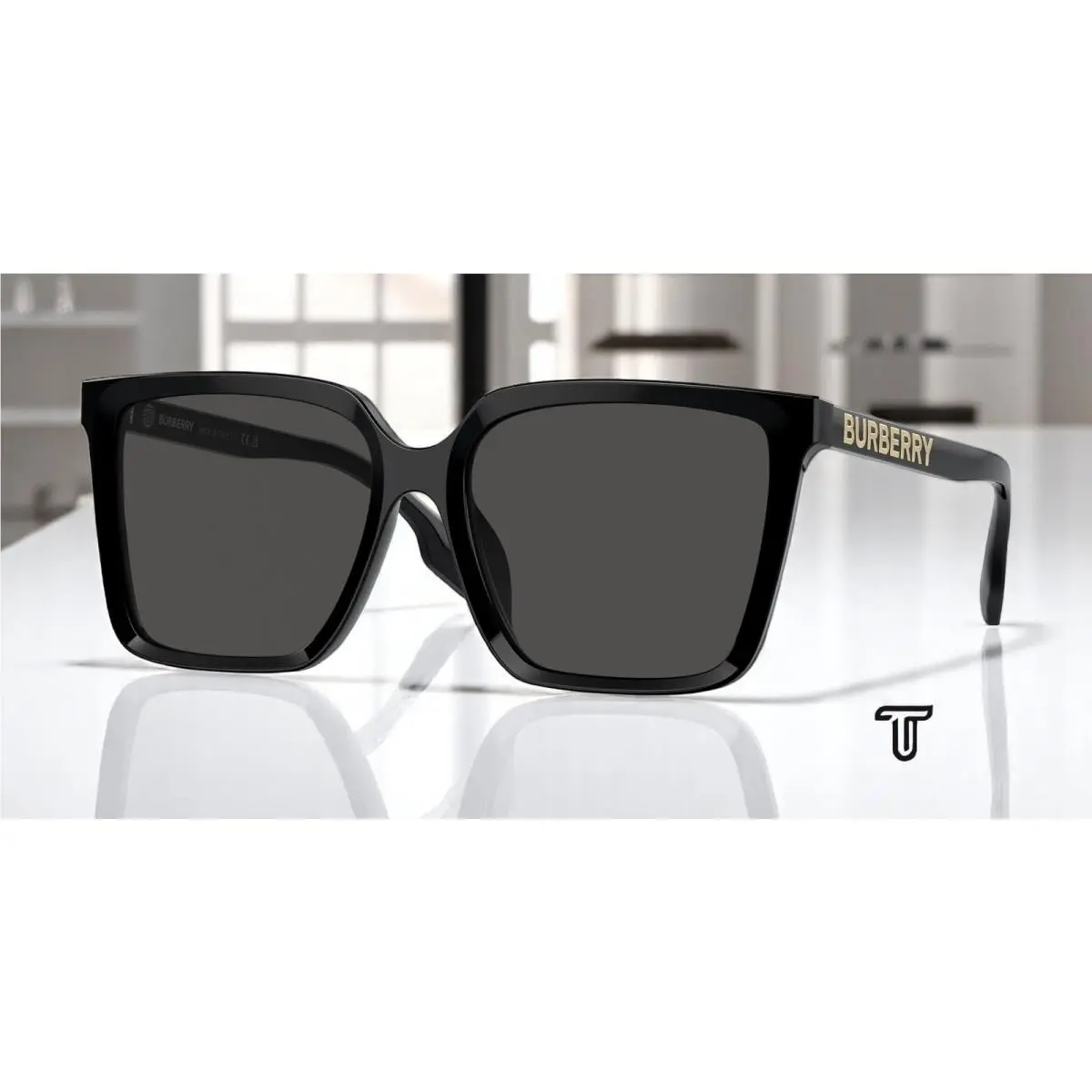 Burberry BE4411D 300187 Black Dark Grey 57 mm Women`s Sunglasses