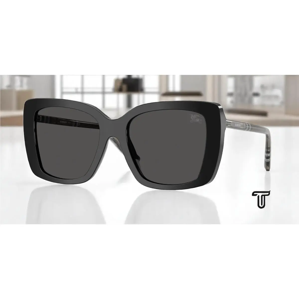 Burberry BE4456 416587 Black Dark Grey 54 mm Women`s Sunglasses