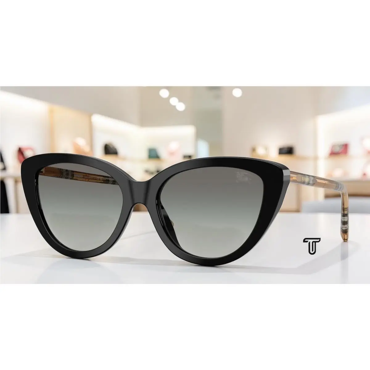 Burberry BE4457 416111 Black Grey Gradient 55 mm Women`s Sunglasses
