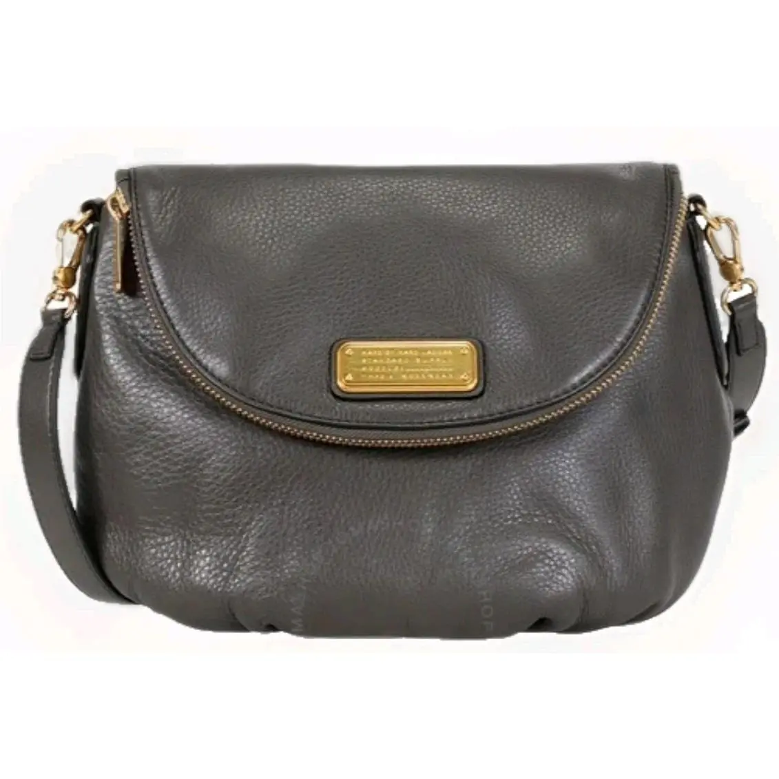 Marc Jacobs Q Natasha Faded Aluminum Gray Leather Small Crossbody Bag