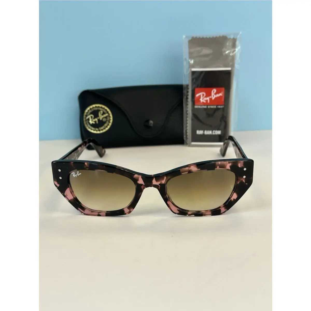 Ray-ban Italy RB4430 Zena Tortoise Purple / Brown Butterfly Sunglasses 52 mm
