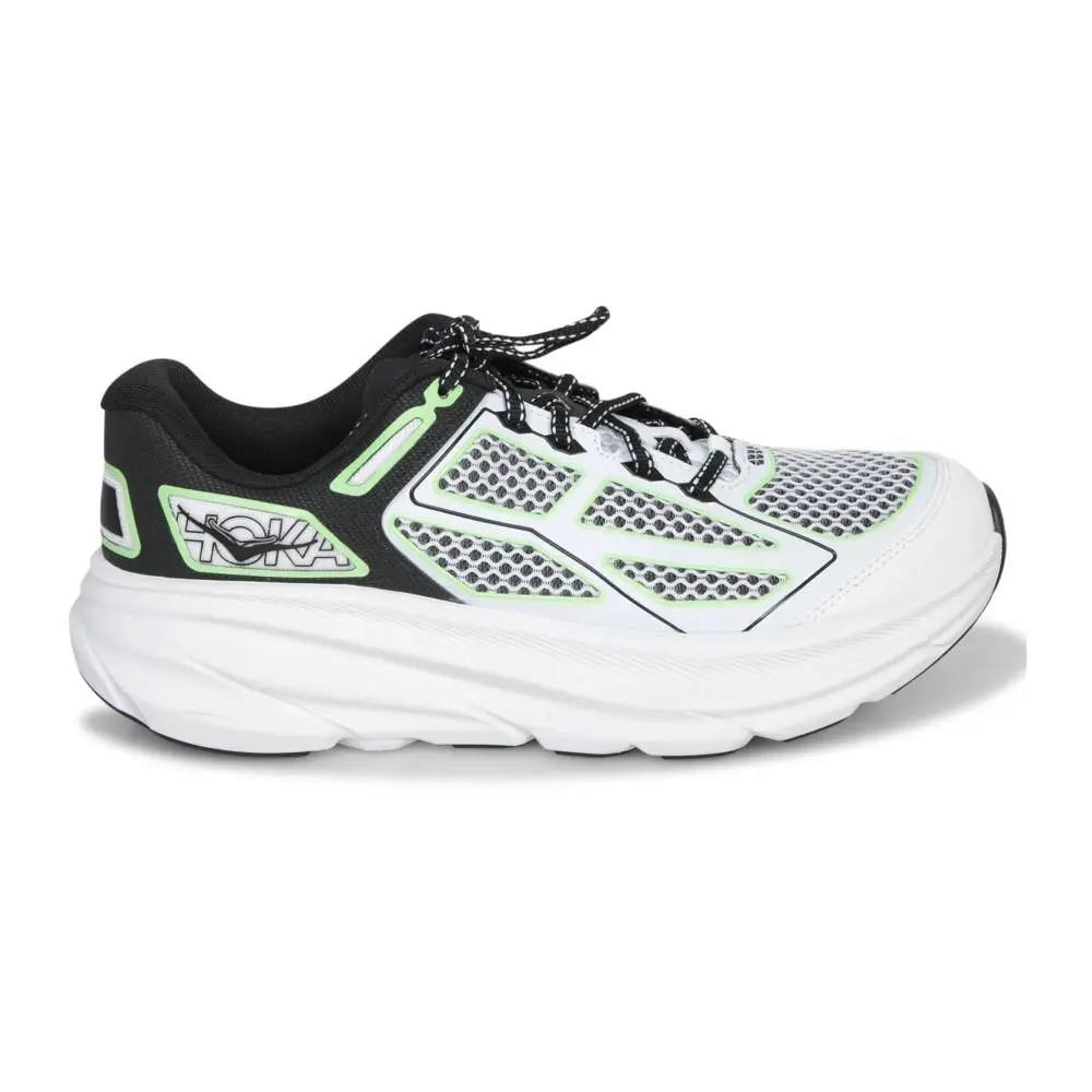 Hoka Mens` Clifton One9 Sneakers - Black/white/green - Black/White/Green