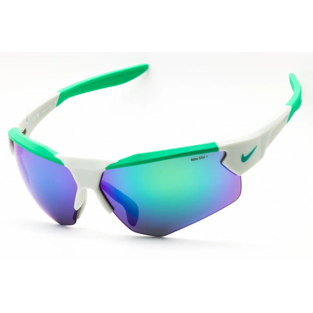 Nike Cloak Duo EV24036 907 Sunglasses Matte Silver Frame Green Lenses 71mm - Frame: Matte Silver, Lens: Green