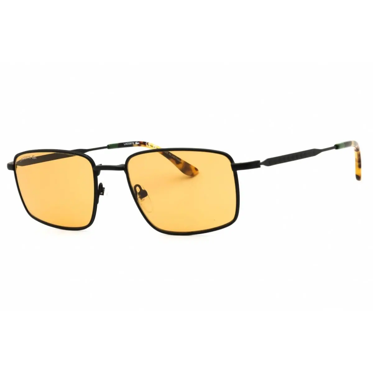 Men`s Sunglasses Matte Black Metal Full Rim Rectangular Frame L277S 002 by Lacoste