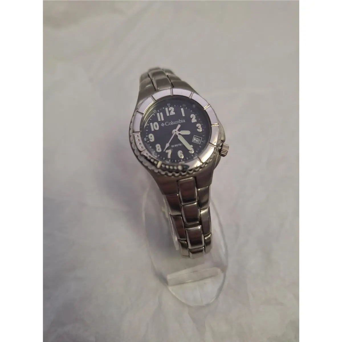 Columbia Woman`s cl1014 Silver Stainless-steel Quartz Dress Watch Black Dial