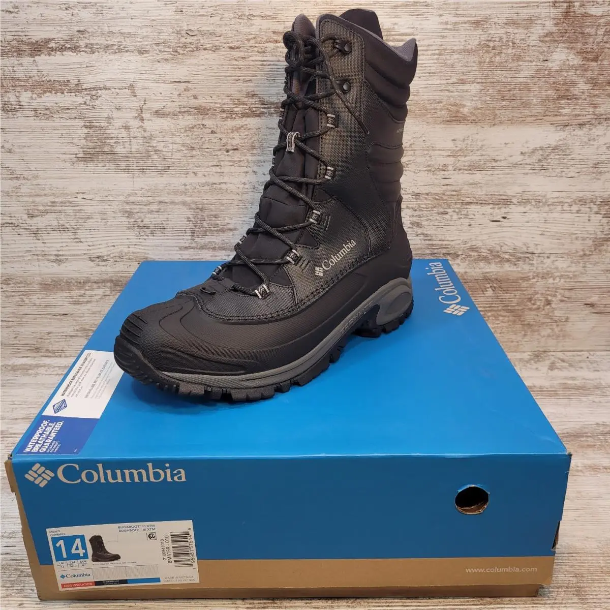 Columbia Bugaboot Iii Xtm Men`s Waterproof 600G Insulated Boot Black Size 14