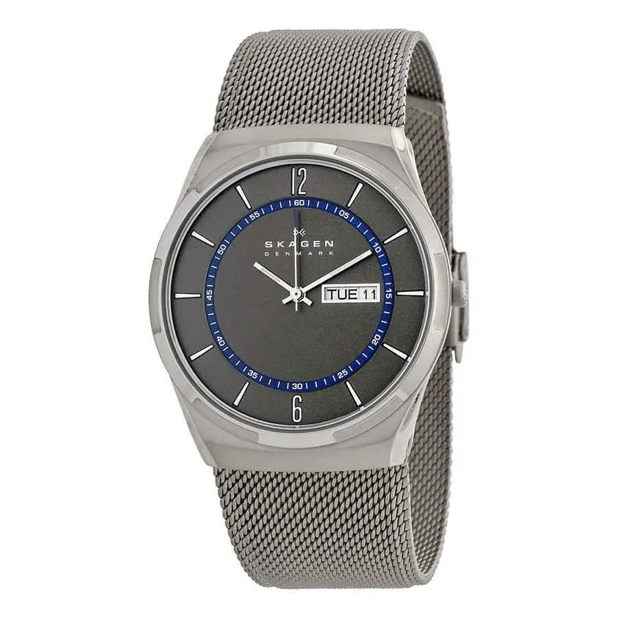 Skagen Melbye Grey Dial Stainless Steel Mesh Men`s Watch SKW6078