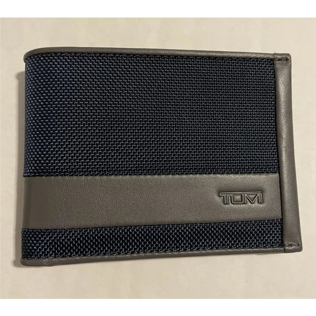 Tumi Navy/grey Double Billfold Men’s Wallet