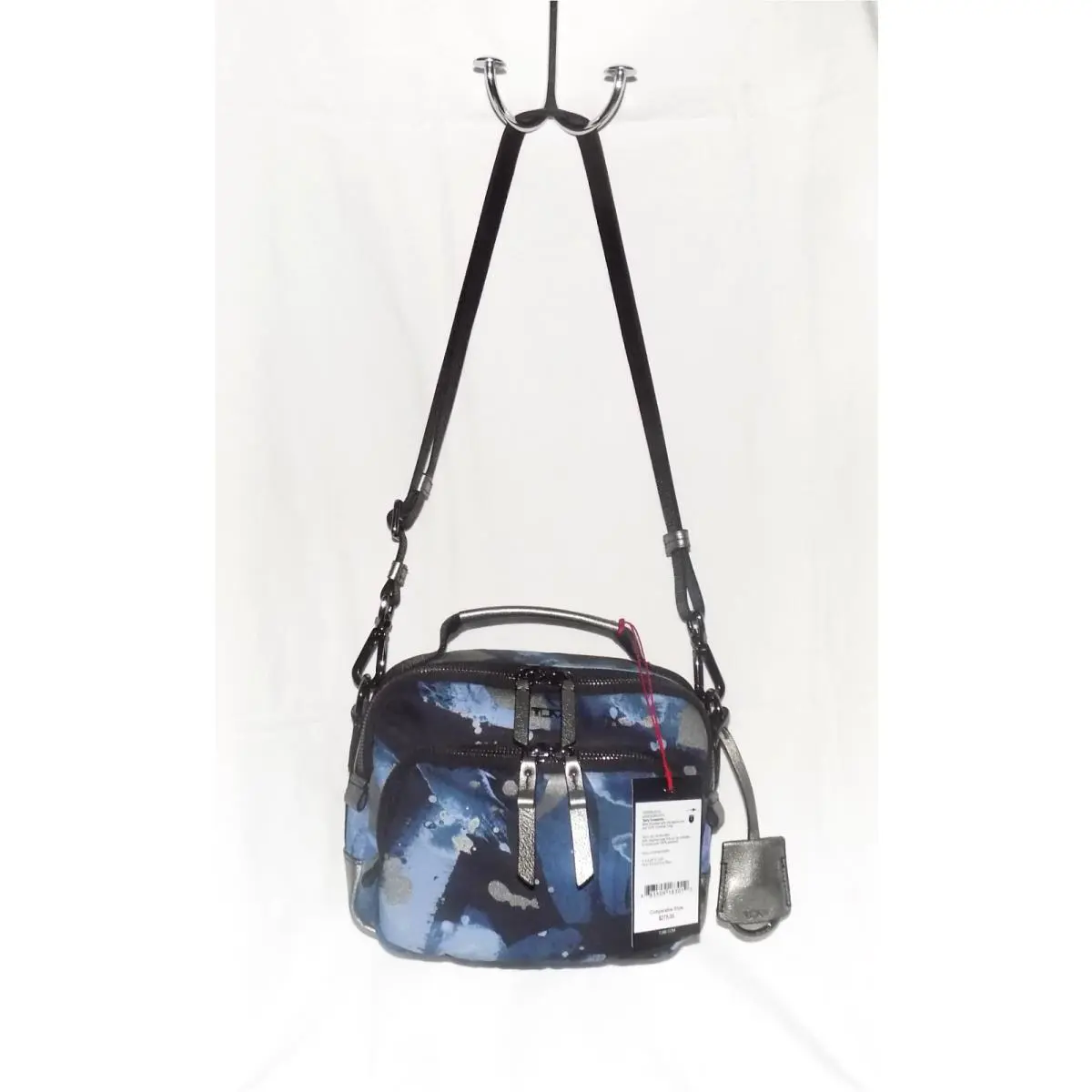 Tumi Voyageur Tamy Crossbody Bag Blue-multi Nylon Abstract Prnt Leather Trim