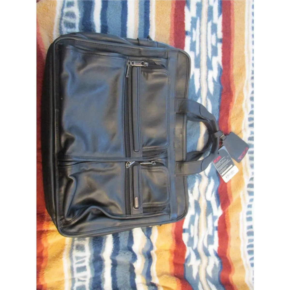 Tumi Alpha Leather Laptop Briefcase Organizer Messenger Bag 96160
