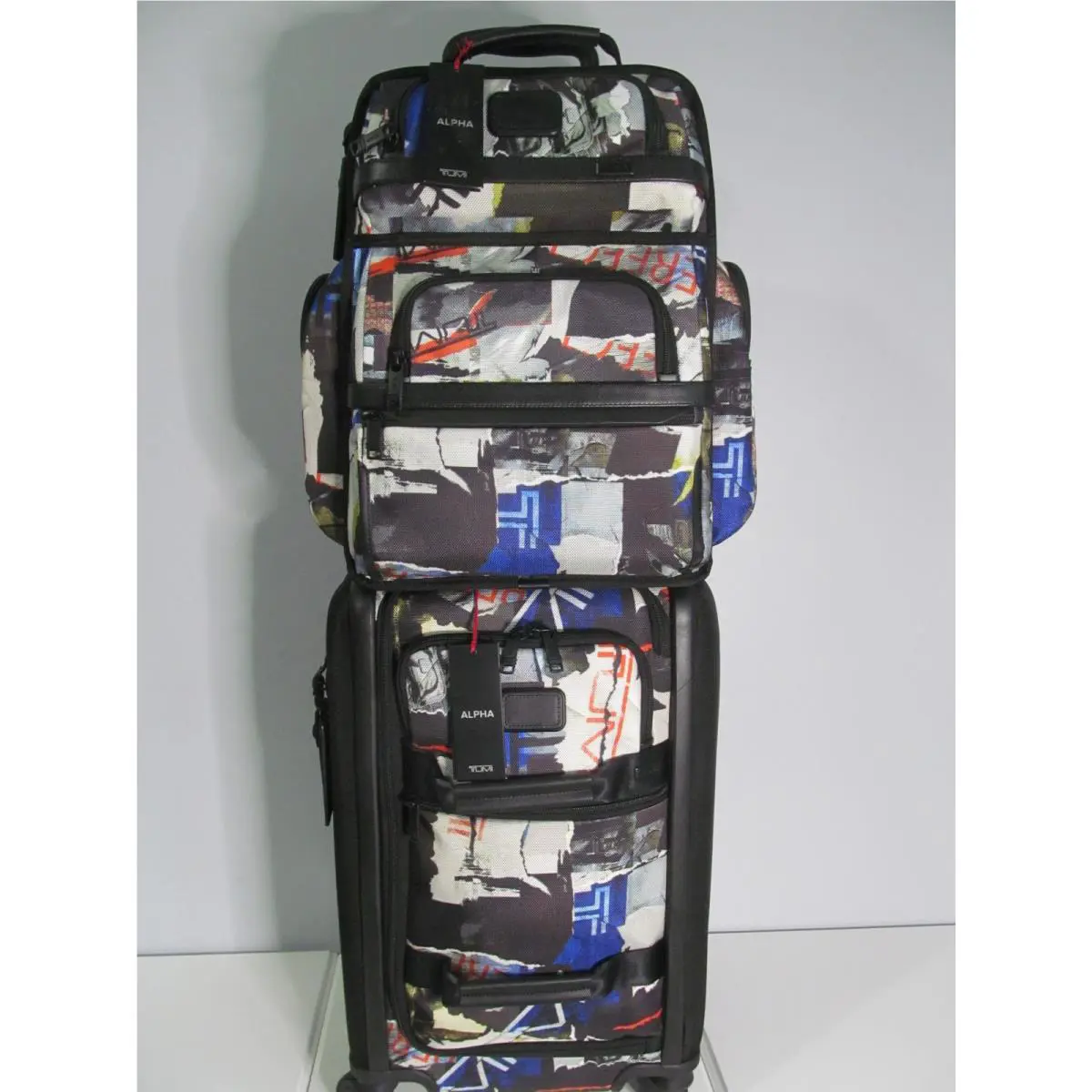 Tumi Alpha Multi Panel Medium Trip Front Lid Carry On Matching Brief Pack