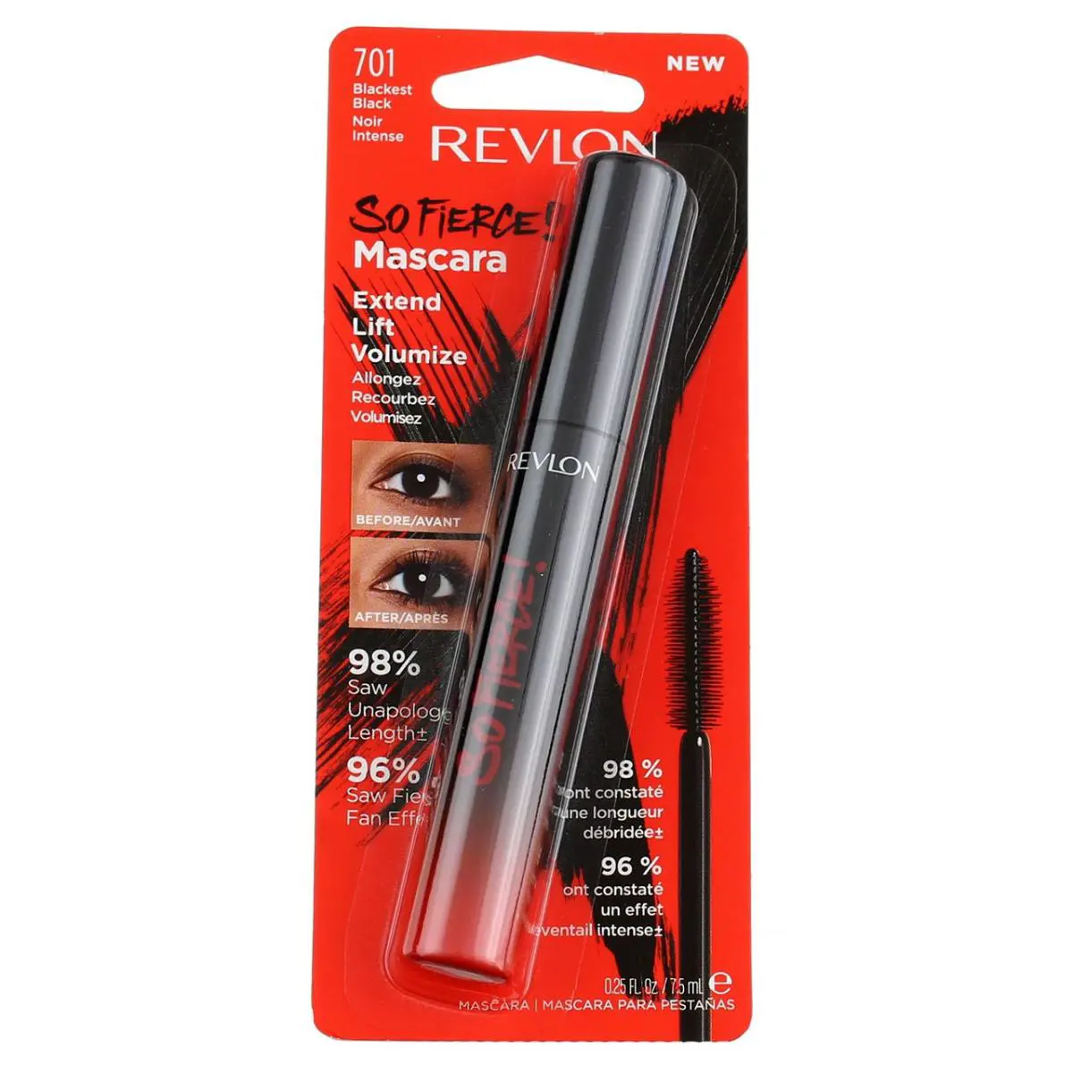 4 Pack Revlon So Fierce Mascara Blackest Black 701 0.25 fl oz