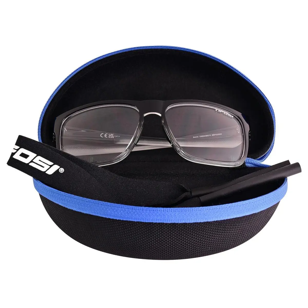 Optics Swick Sunglasses Bundle with Case and Eyewear Straps Onyx Fade/clear by Tifosi