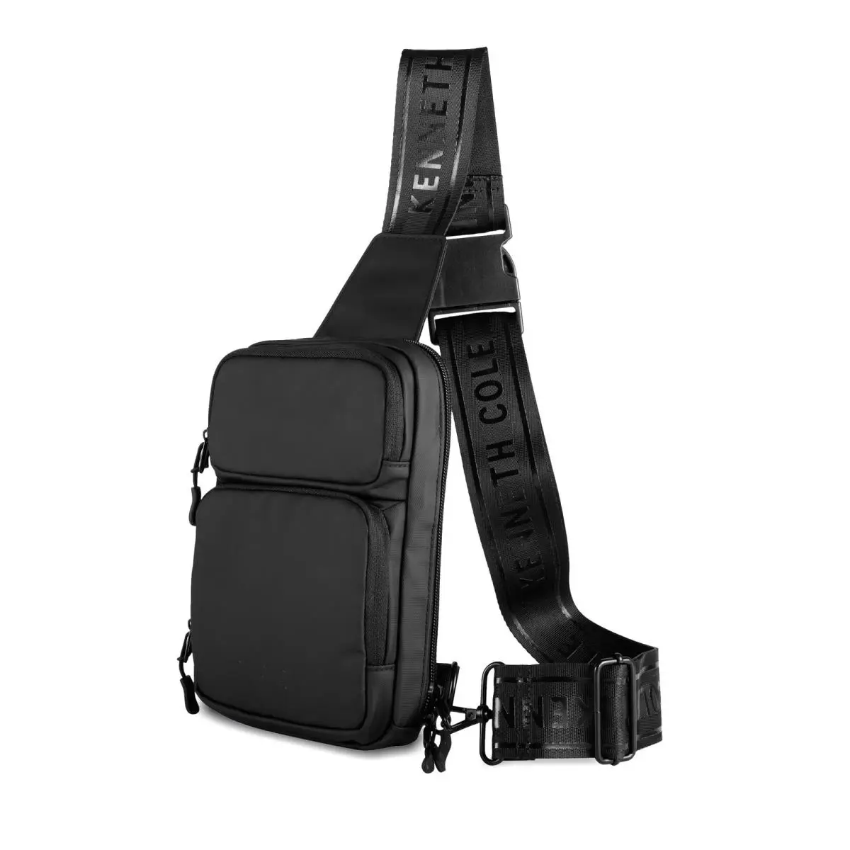 Kenneth Cole Reaction Ryder Coated Polyester Tech Crossbody One Size Black