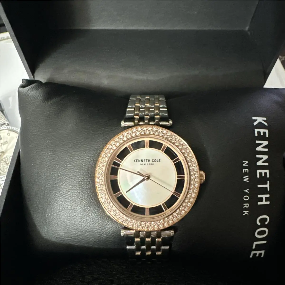 Kenneth Cole KC51130004 Mother-of-pearl Dial Crystal Rose Gold Silver Watch