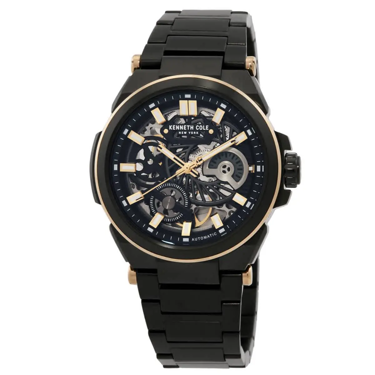 Kenneth Cole New York Downtown Automatic Men`s Watch KCWGY0065606 - Dial: Skeleton, Band: Black, Bezel: Black