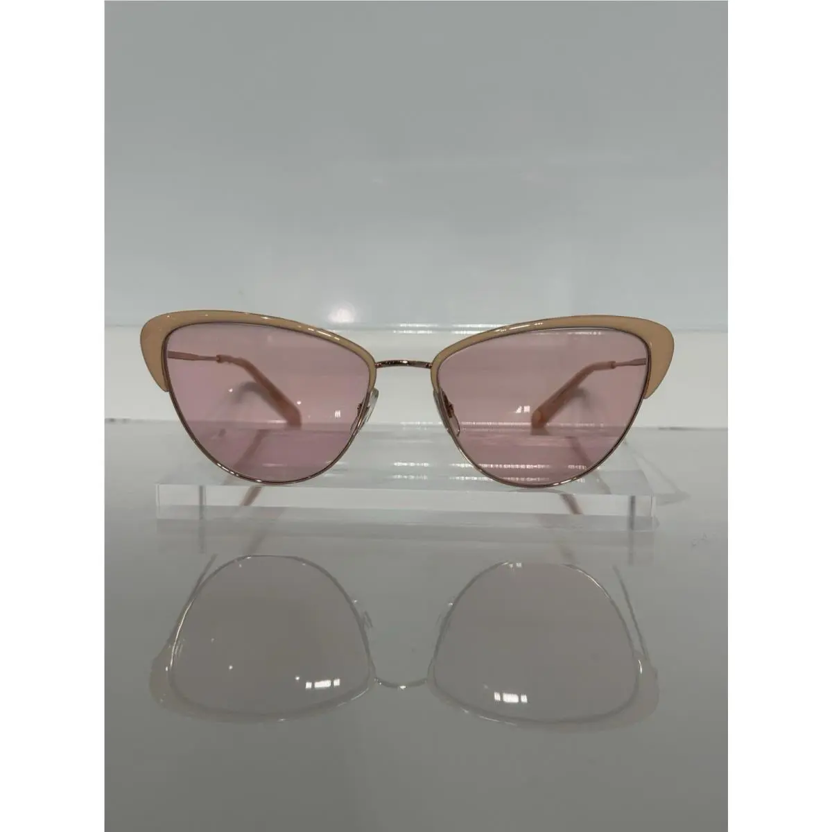 Garrett Leight Vista Cateye Pink Metal Custom Pink Tint Woman Sunglasses