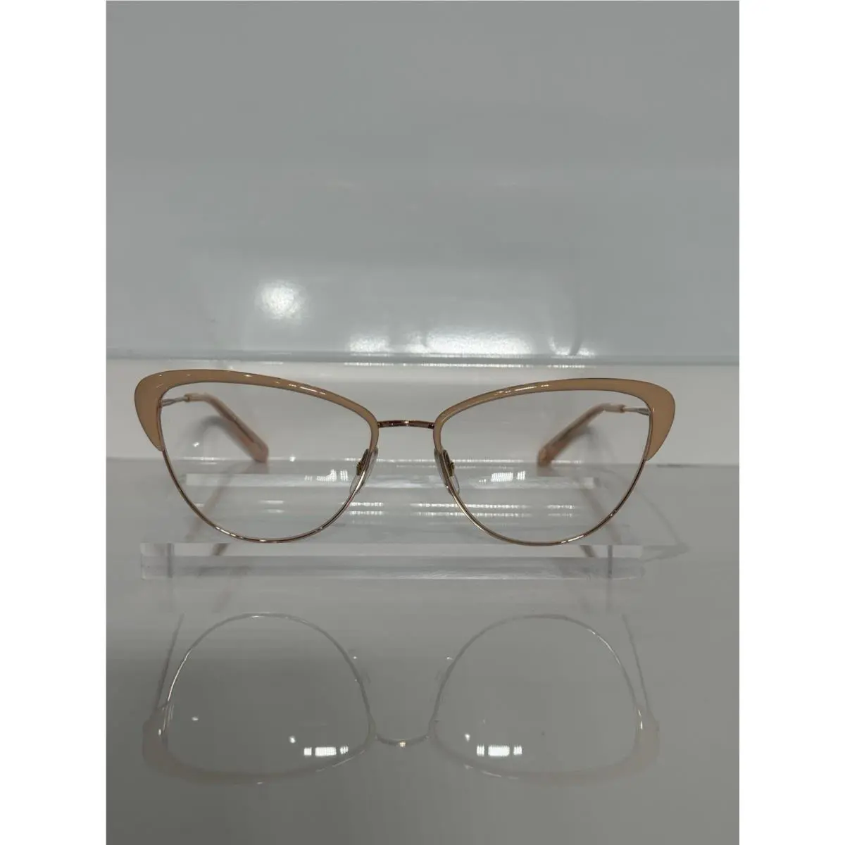 Garrett Leight Vista Pink Rose Gold Metal Cateye Retro Eyeglasses