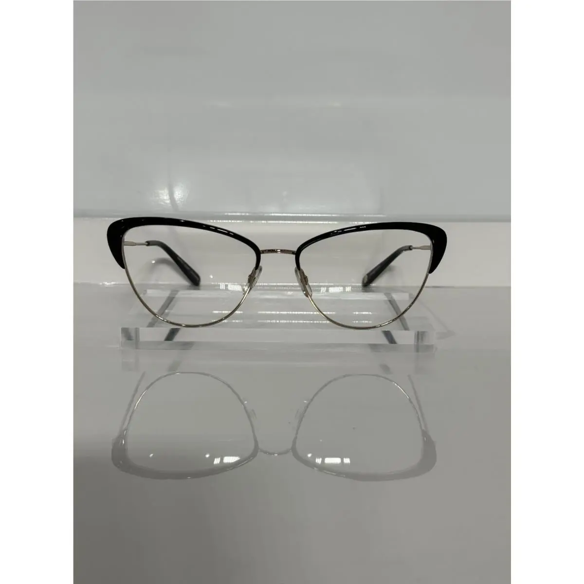 Garrett Leight Vista Black Gold Metal Cateye Retro Eyeglasses